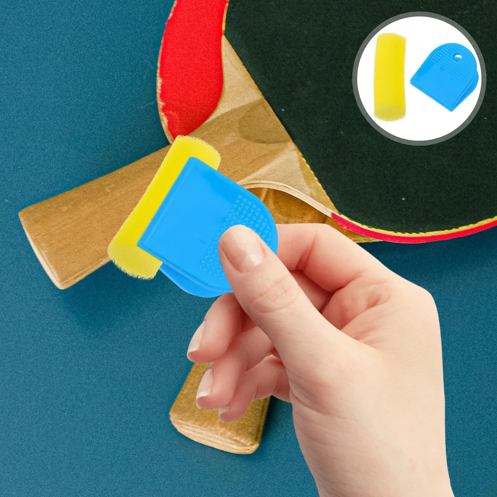 Spugna per la pulizia delle racchette da ping pong, strumento per la pulizia a secco per tutti i tipi di racchette, delicata, efficace, senza residui, portatile