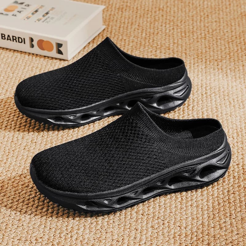 Ciabatte estive da uomo Baotou traspiranti in rete, casual, sportive, a punta larga, stile barefoot, taglie forti, scarpe da passeggio 46