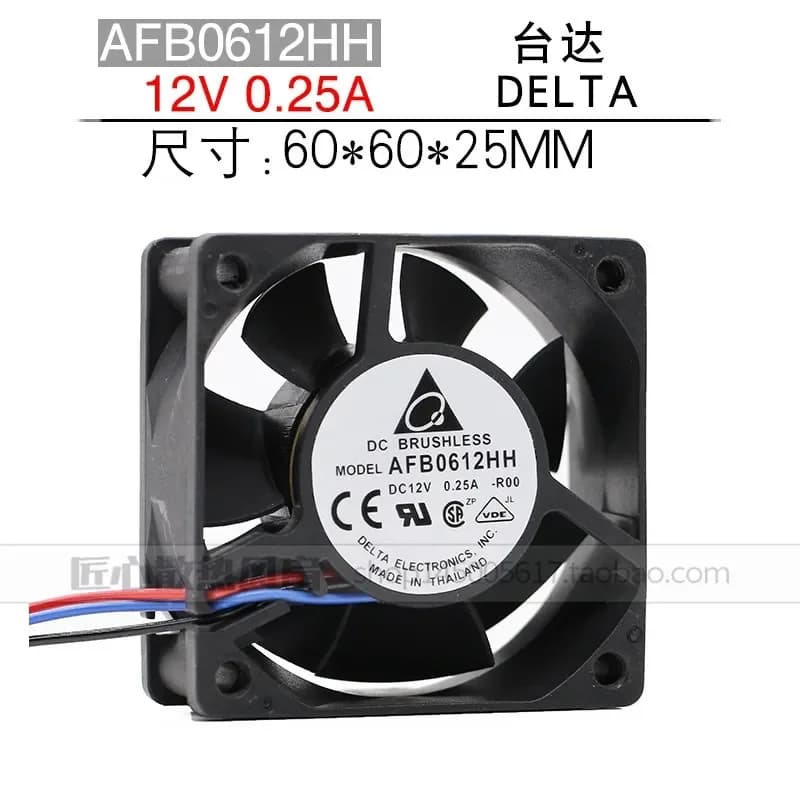 60x60mm AFB0612HH EH VH-FOO ROO 6025 12V 0.25A 6CM/cm Fan for Electronic Devices