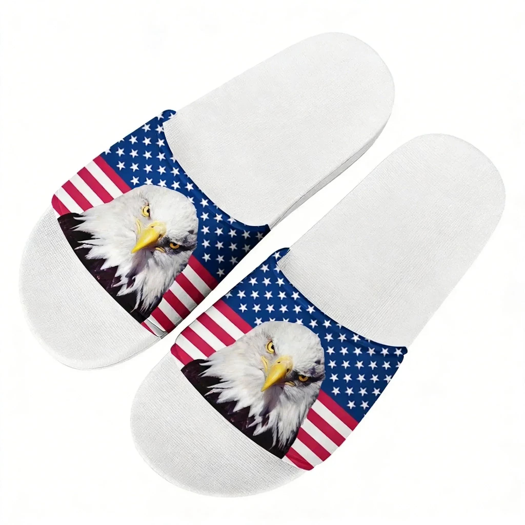 USA Flag America Red Blue White Slippers Home Water Shoes Women Teenagers Beach Pool Sandals Custom Made Comfort Summer Slipper