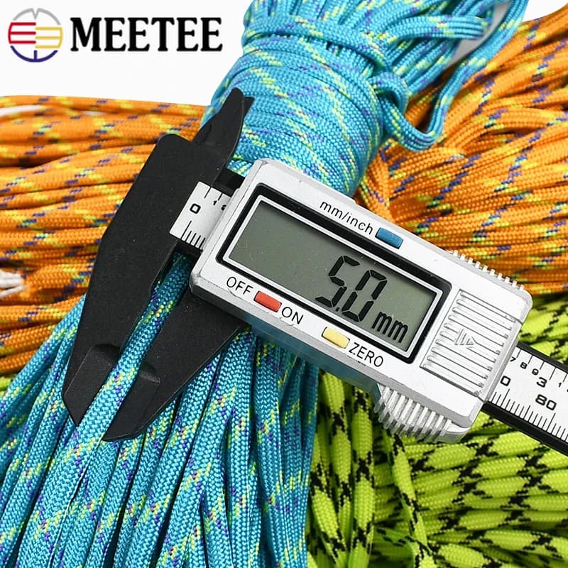 Corda Paracadute Meetee 5mm, 7 Fili Intrecciati, 5/10/20M, per Tende da Campeggio, Braccialetti, Cordini, Accessori per Cucito e Fai-da-Te