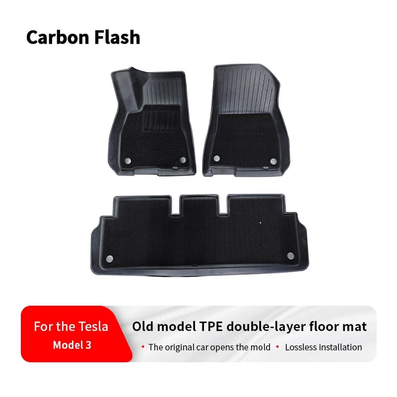 Adatto per Tesla Model 3 2021-2023, tappetino a doppio strato in materiale TPE, superficie effetto pellicola, tappetino per auto.