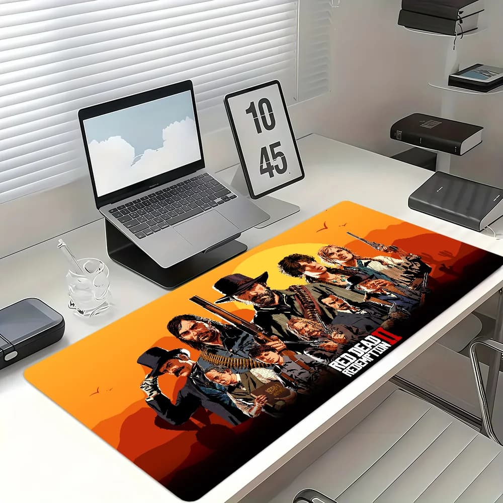 Tappetino per mouse R-Red Dead R-Redemption 2, antiscivolo, ispessito, grande, con bordo rinforzato, per ufficio, studenti e gaming.