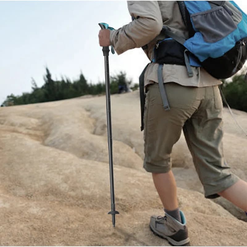 Wholesale Knife Block Solid Telescopic Tactical Hiking Sticks Folding Trekking Poles
