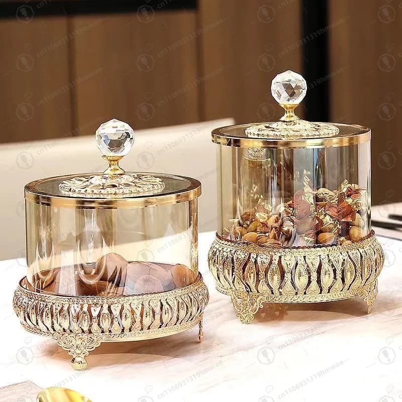 Set di barattoli di caramelle in vetro di lusso - Barattolo di stoccaggio sigillato in cristallo imitazione creativa per conservare frutta secca e caramelle
