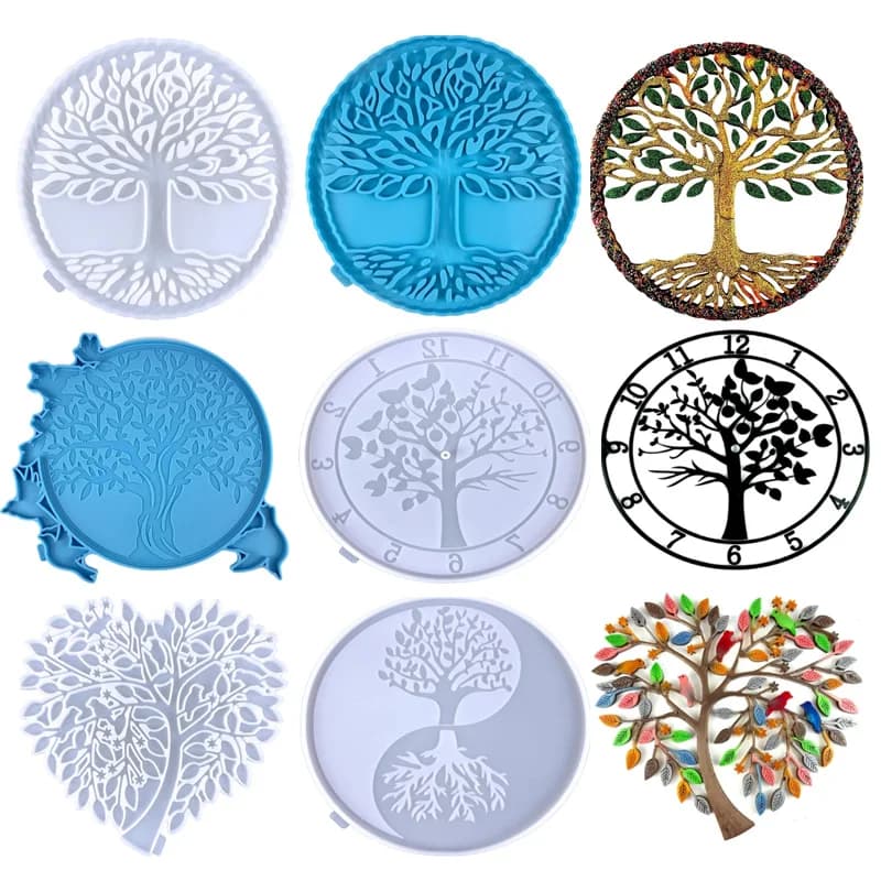 Albero della vita stampo in Silicone resina stampo epossidico appeso a parete decorazione libro organizzatore accessori da tavolo fusione artigianato