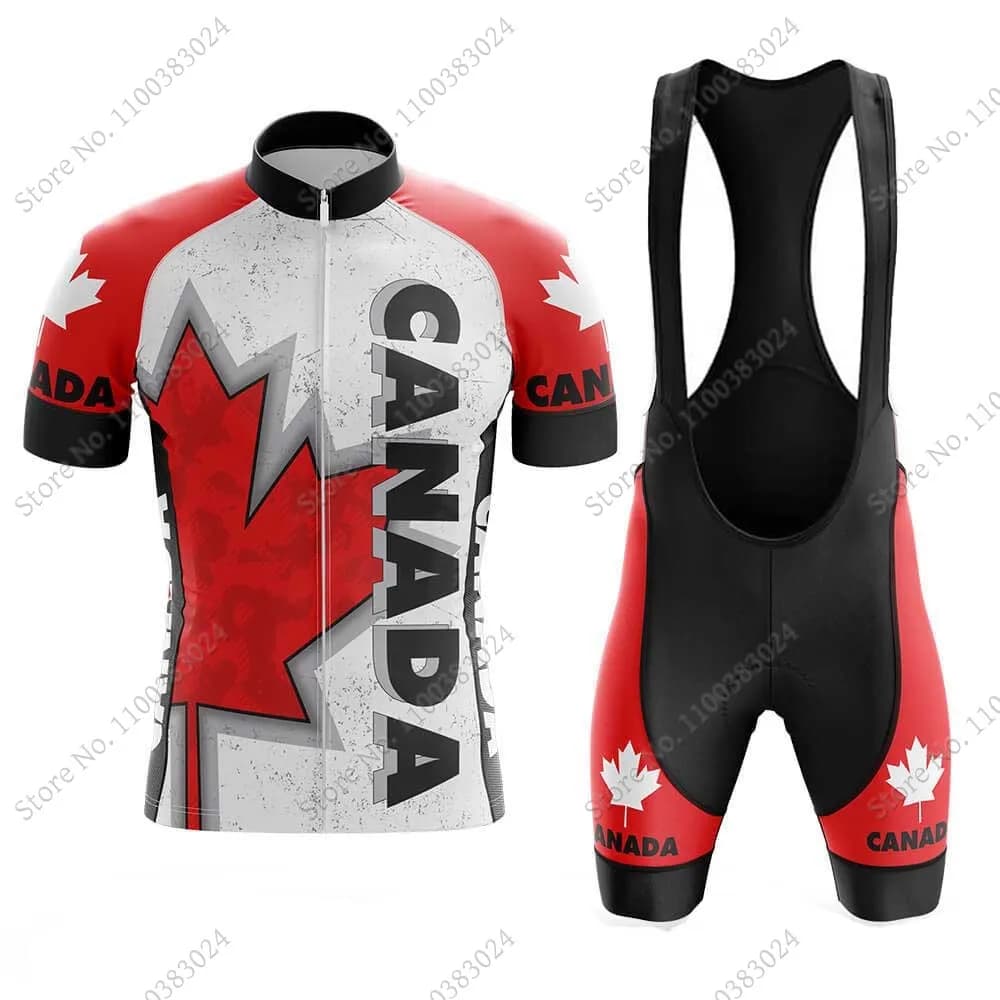 2024 Canada National Team Cycling Jersey Set Summer Maple Leaf abbigliamento Road Bike camicie Suit Bicycle bib Shorts MTB Ropa