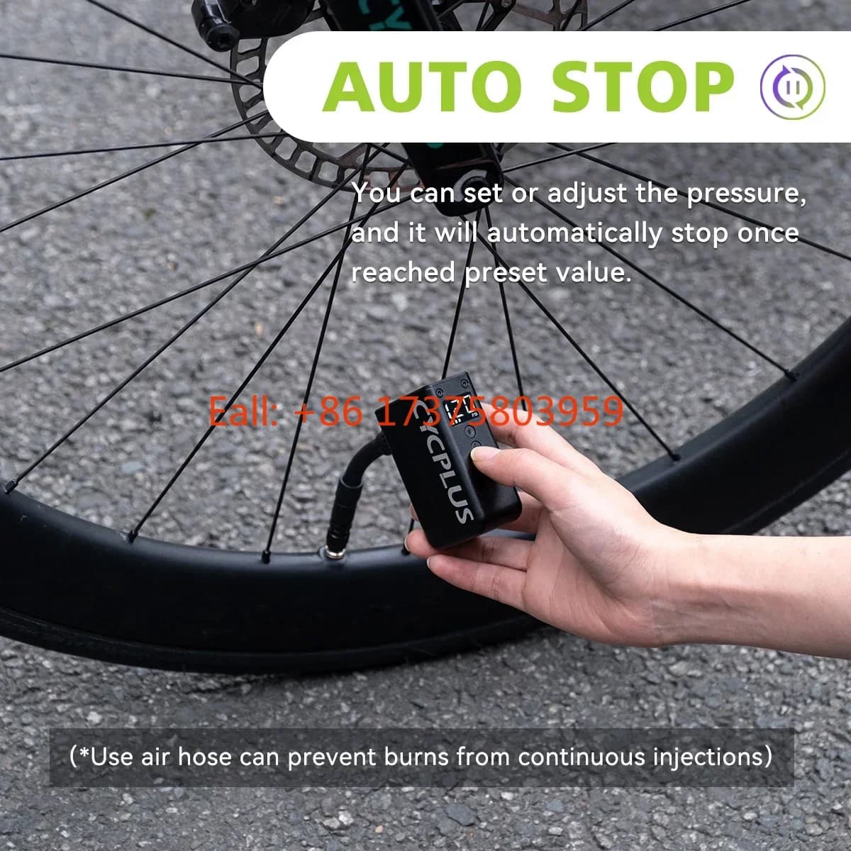CYCPLUS Electric Bicycle Pump Mini Bike Pump Rechargeable Portable Air Pump with LED Screen Display