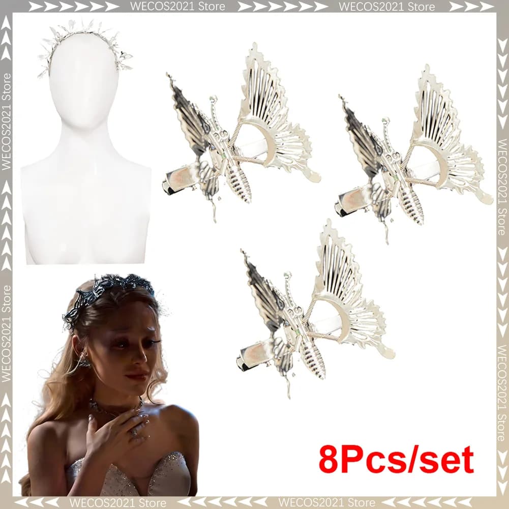 Travestimento Wicked 2 Strega Glinda Fermagli per capelli Cosplay Piccola artiglio Clip 2025 Accessori per costumi da film Donne Giochi di ruolo Regali per feste
