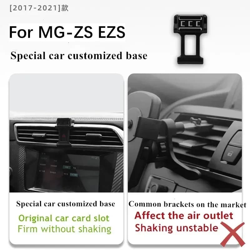 2017-2021 Per MG ZS EZS Supporto per telefono cellulare Caricatore wireless Morris Garages Supporto per auto Staffa di navigazione Supporto GPS 360