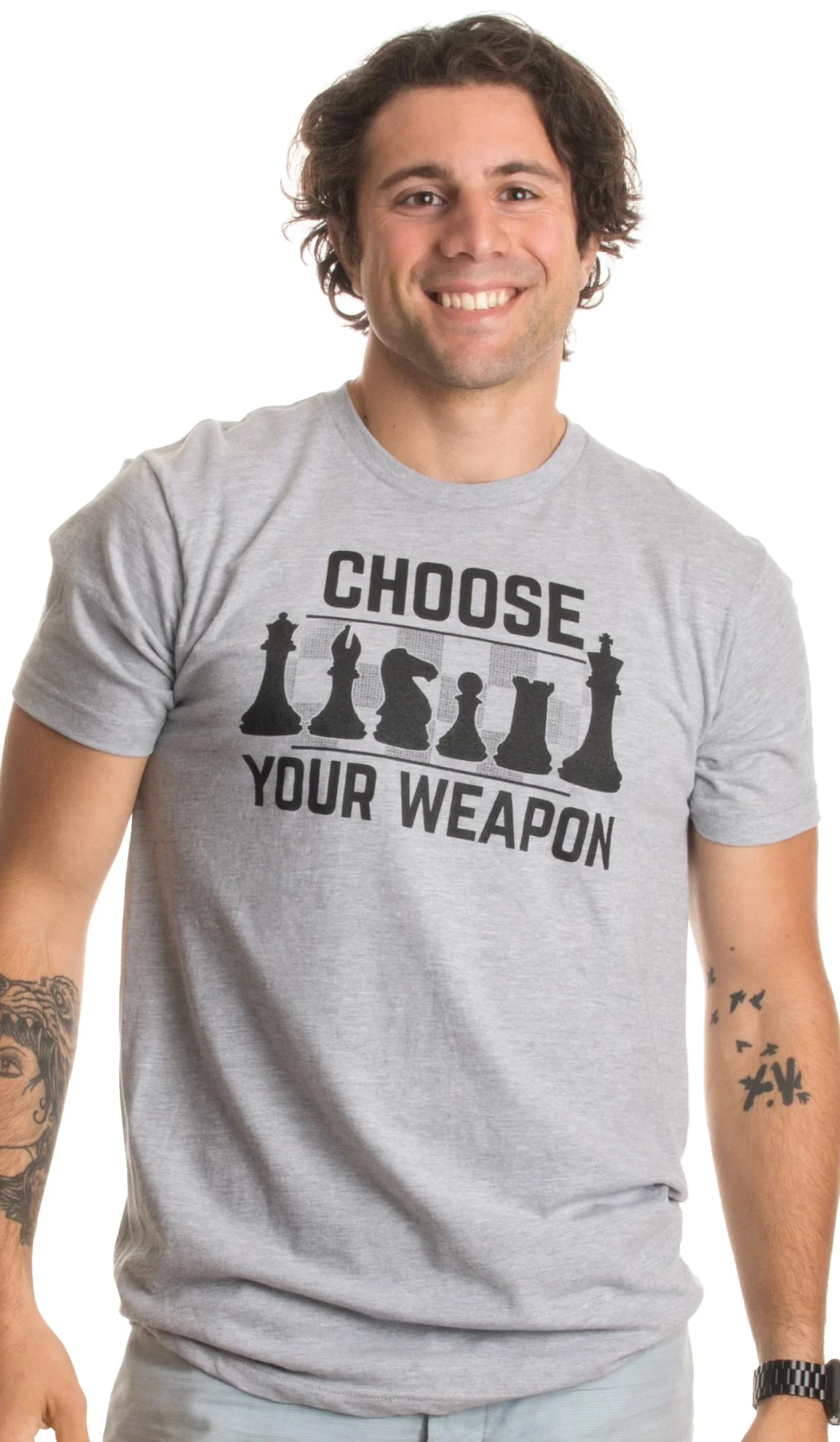 Scacchi - Scegli la tua scherzo divertente del giocatore, set di squadre di club Giochi T-shirt umoristica da uomo
