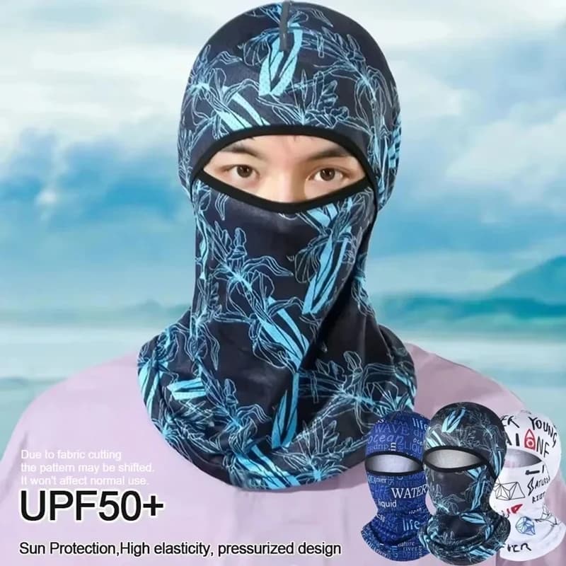 Maschera estiva in seta ghiacciata per tutto il viso, protezione solare UV, traspirante, leggera, copertura per il viso sportiva, copricapo per bici, moto, uomo