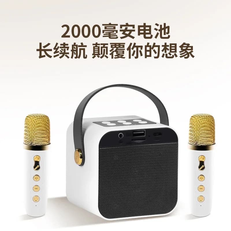 Mini altoparlante Bluetooth wireless da esterno Set di macchine per karaoke K Song con microfono Suono subwoofer KTV per danza quadrata domestica