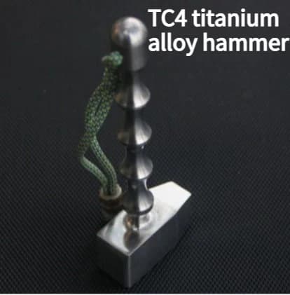 High-end TC4 Titanium Alloy Hammer Portable Window Breaking Pure Titanium Sturdy Hammer Outdoor EDC Tool