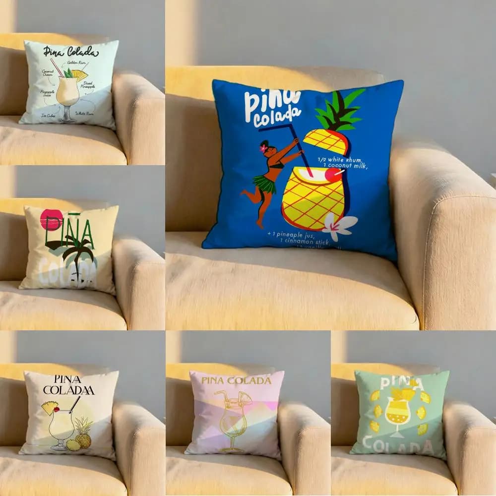 Fodera per cuscino Pina Colada Cocktail, morbida, reversibile e resistente – Utilizzo multiuso per la casa e l'auto, comfort quotidiano