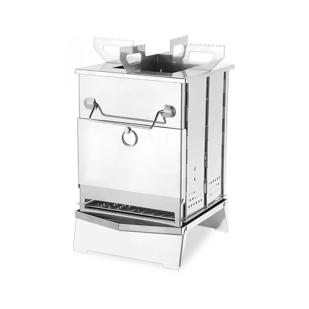 Outdoor folding wood stove Mini stainless steel grill Camping picnic folding charcoal