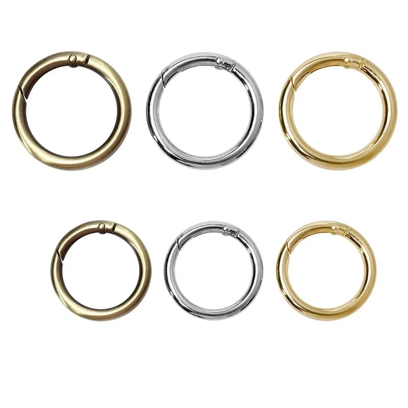 4 pezzi O-ring a molla portachiavi apribile borsa in pelle cinghia da cintura catena per cani fibbie chiusura a scatto accessori fai da te