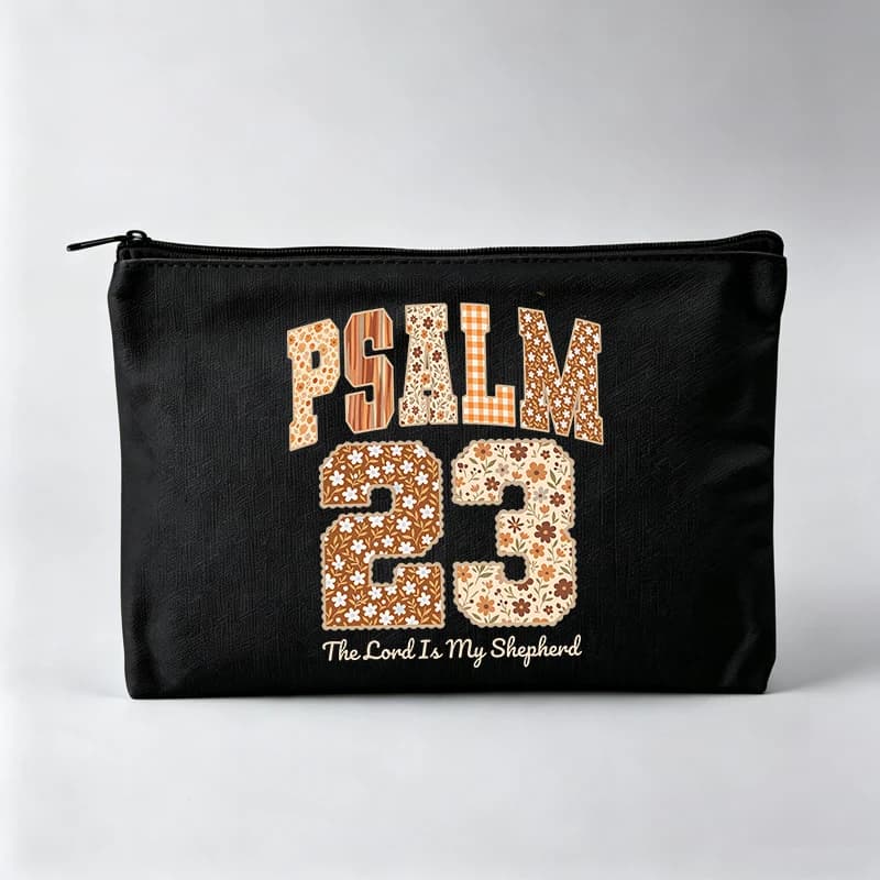 Women's Typography Print Makeup Bag with Floral Design, Casual Cosmetic Pouch for Daily Use