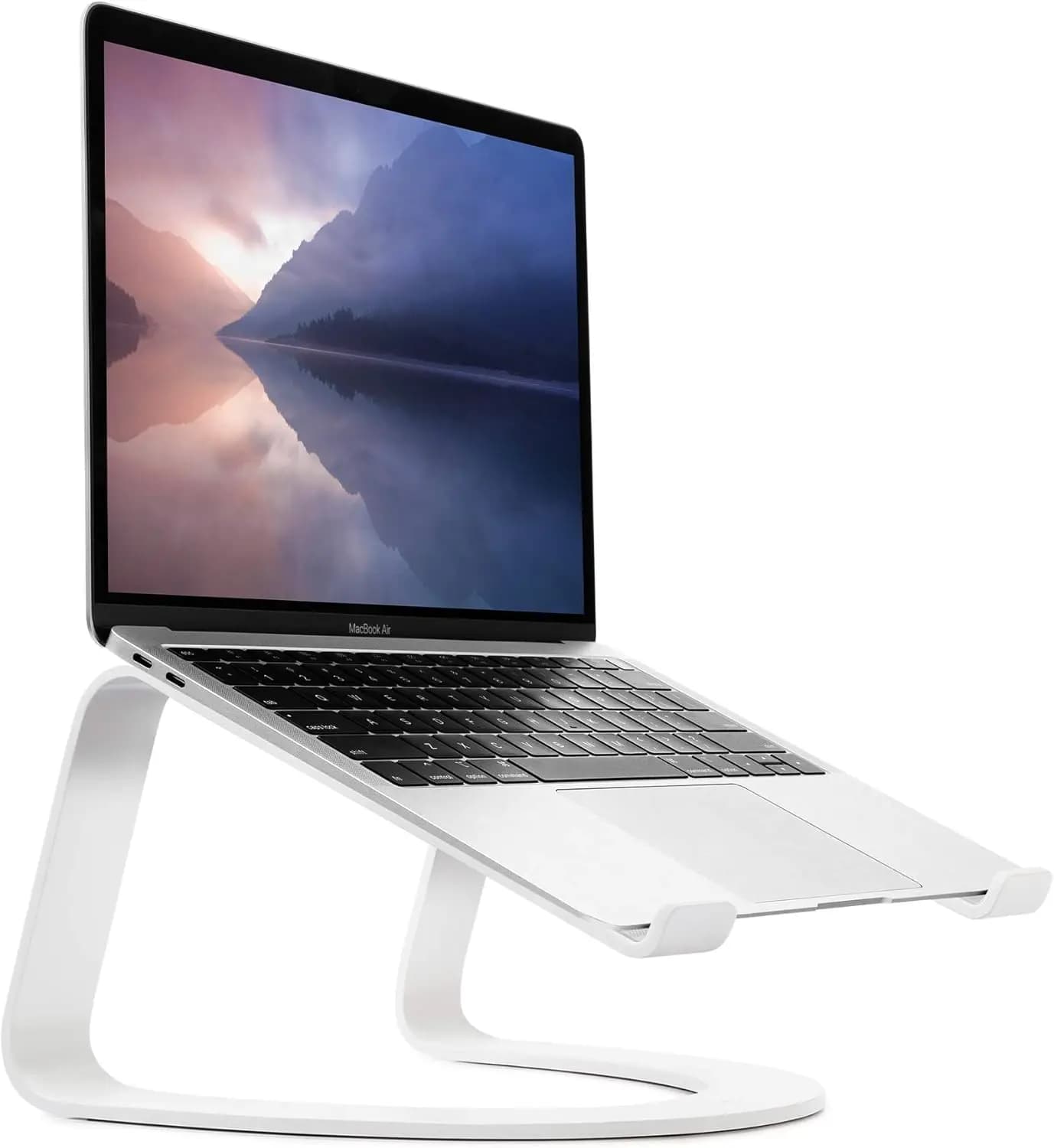 Curve per MacBook e Laptop | Supporto ergonomico per raffreddamento desktop per casa o ufficio, bianco (edizione speciale)