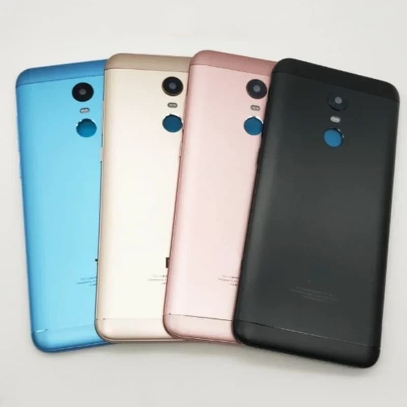 For Xiaomi Redmi 5 Plus Back Battery Cover Door Housing + Side Buttons + Camera Flash Lens Replacement