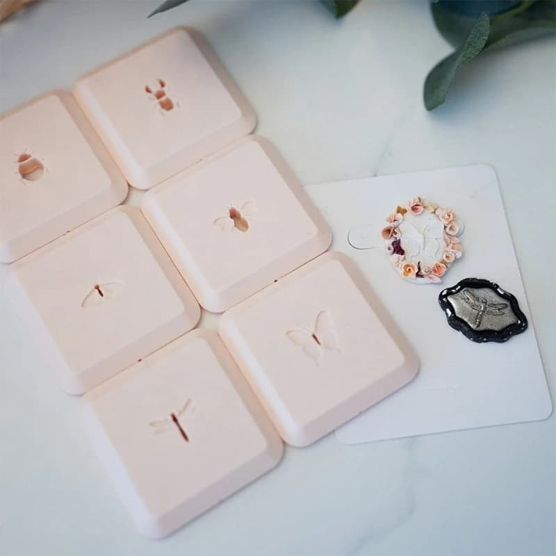 Stampo 3D con Motivo Insetto, Stile Estivo, Mini Timbro per Goffratura per Creazione Fai-da-te di Gioielli, Orecchini e Braccialetti in Argilla Polimerica Morbida