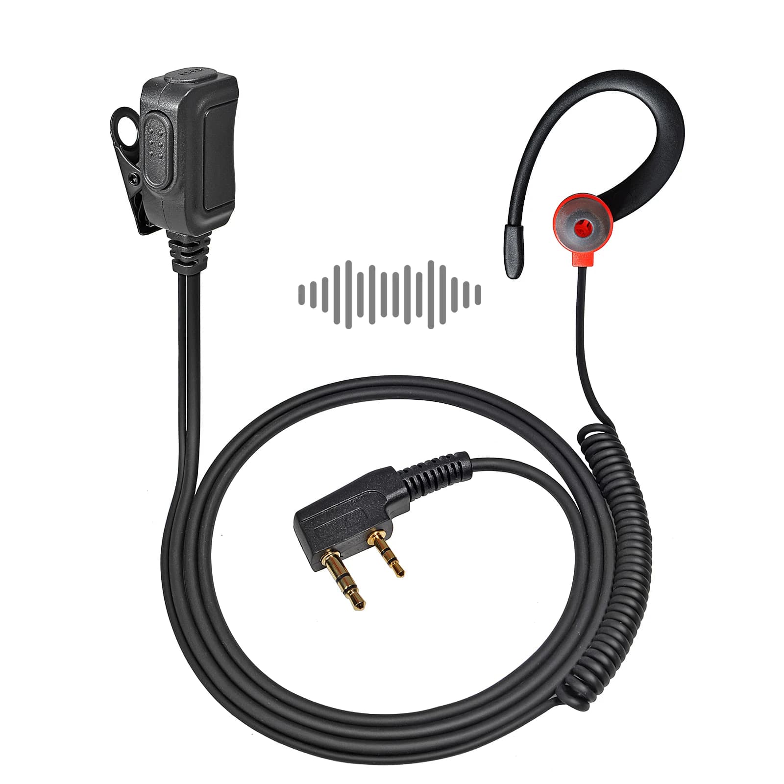 Radio bidirezionale 2 Pin K Head Soft Ear Hook auricolare Walkie Talkie auricolare con microfono PTT per BaoFeng UV-5R BF-888s Kenwood Retevis