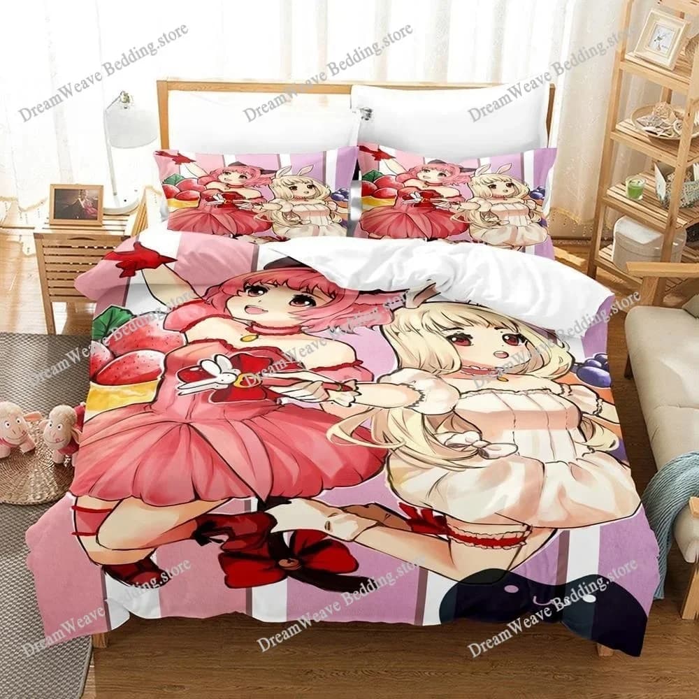 Set di Biancheria da Letto Stampato in 3D Anime Tokyo Mew Mew per Ragazzi e Ragazze, Copripiumino e Federe per Letto Singolo e Matrimoniale, Tessile per Casa e Adulti
