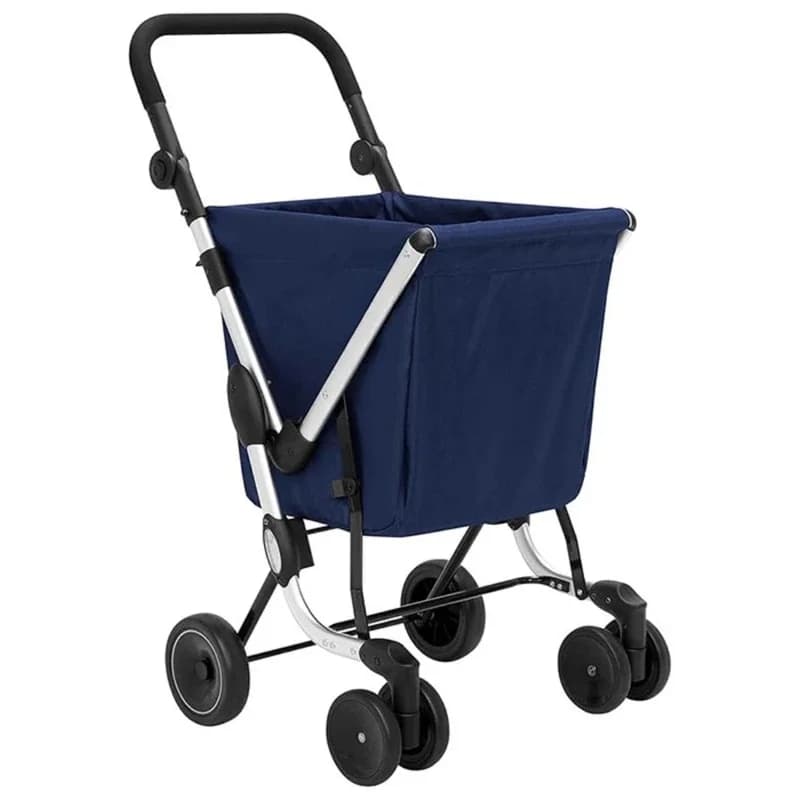 Folding Shopping Grocery Cart With Removable Bag Light Utility Vehicle Groceries And Laundry