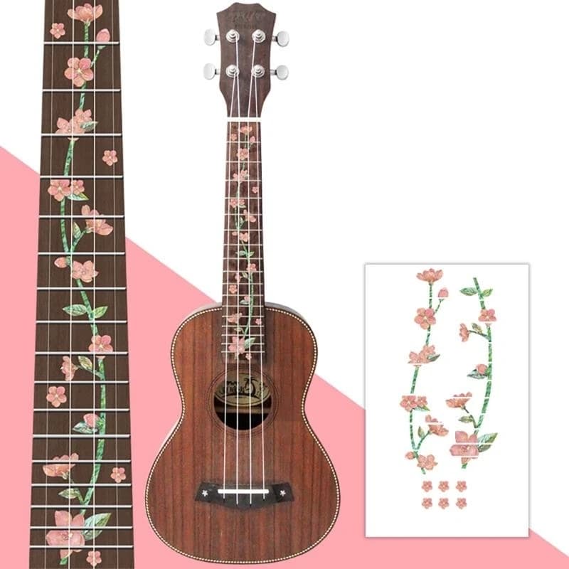 23 pollici Ukulele Tastiera Nota Decalcomania Chitarra Intarsio Adesivo Decorazione Ukulele Tastiera Adesivo per Chitarra Basso Ukulele