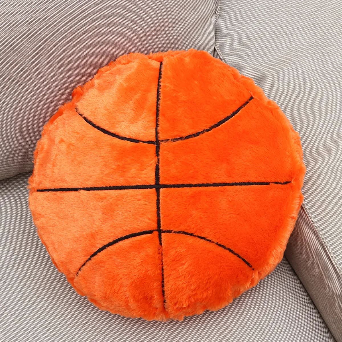 1Pcs Basketball Themed Cushion Soft Decorative Pillow for Sofa Desk Bookshelf Fireplace Living Room Bedroom Kitchen Cafe 35Cm