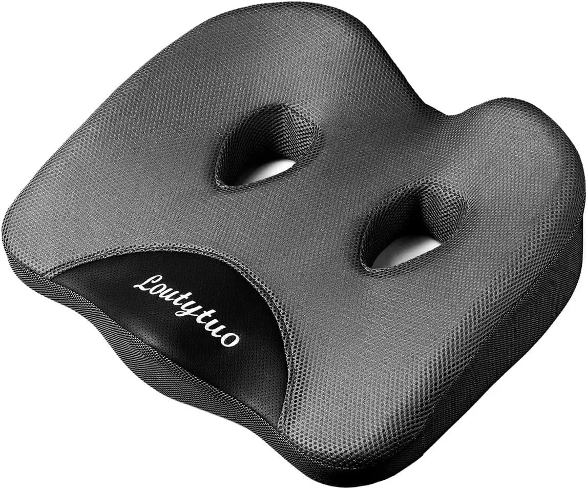 Memory Foam Cushion for Seat, Lavabile Cover for Office Chair, Seat Auto, Rotelle Chair - Allevia il Dolore al Coccige e alla Sciatica