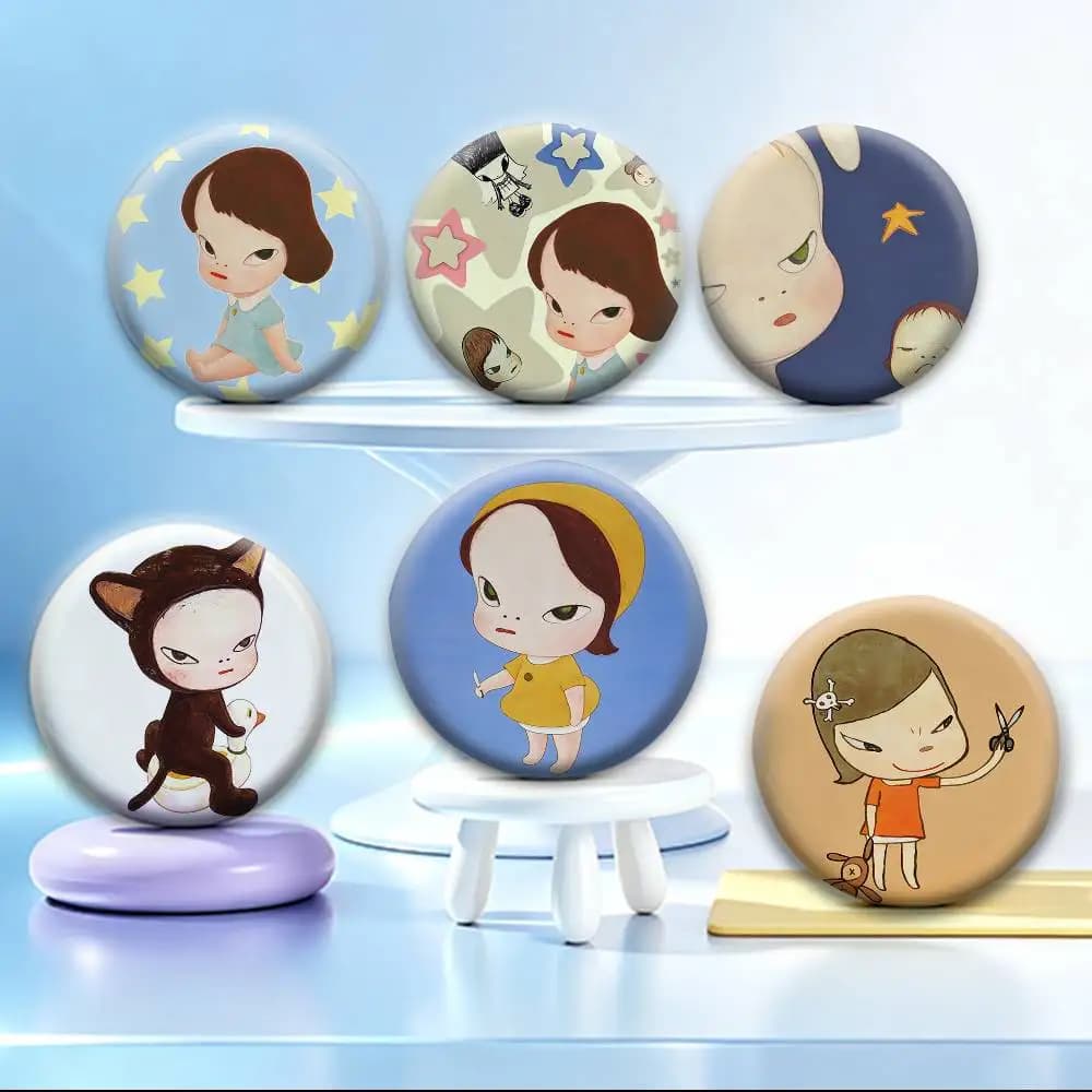 Japan Art Y-Yoshitomo N-Nara Badges Creative Tinplate Button PinsBrooch Badge Clothes Backpack