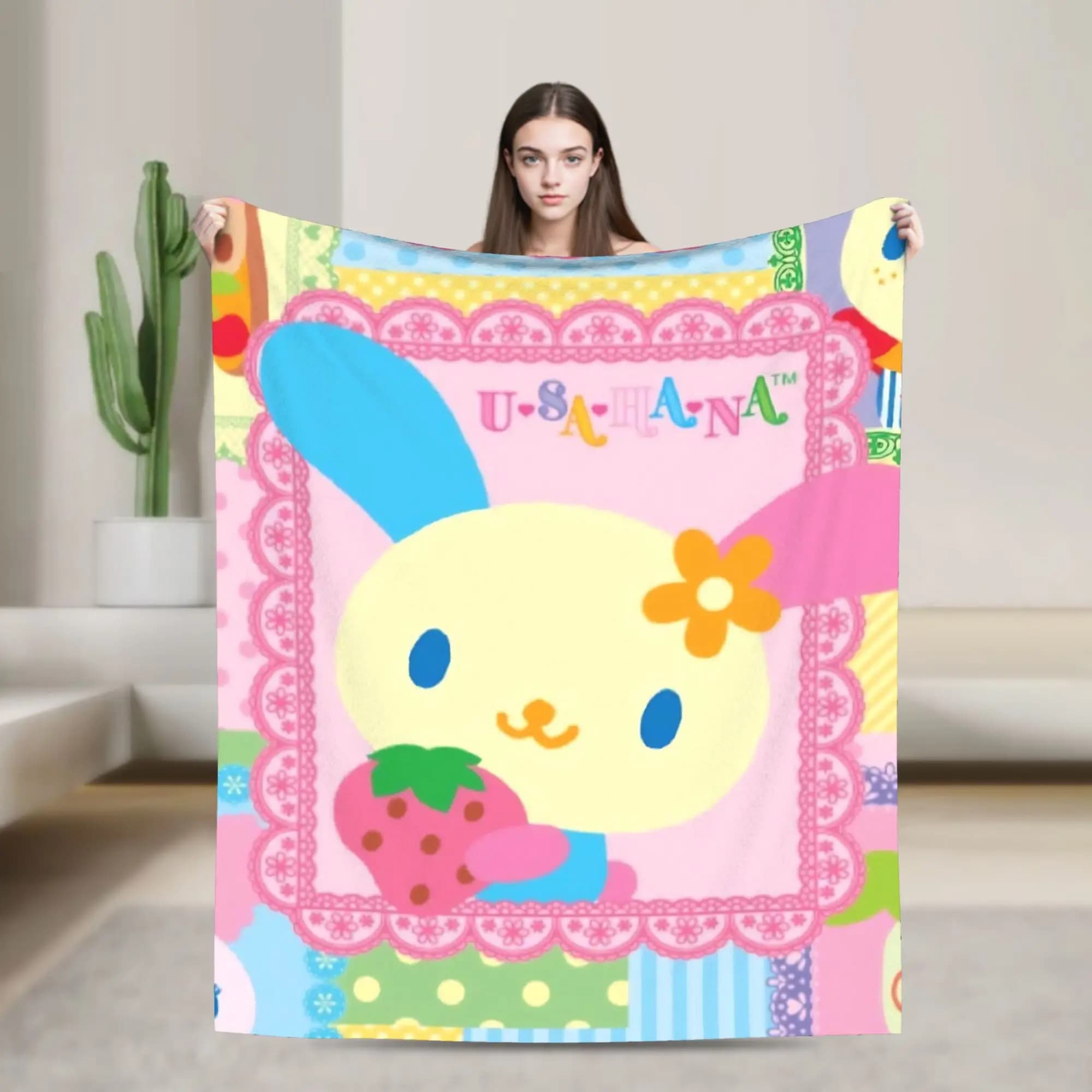 Usahana Cartoon Coperta super morbida Ragazze Ragazzi Biancheria da letto in peluche Modello Divano Sedia Copriletto in flanella Copridivano