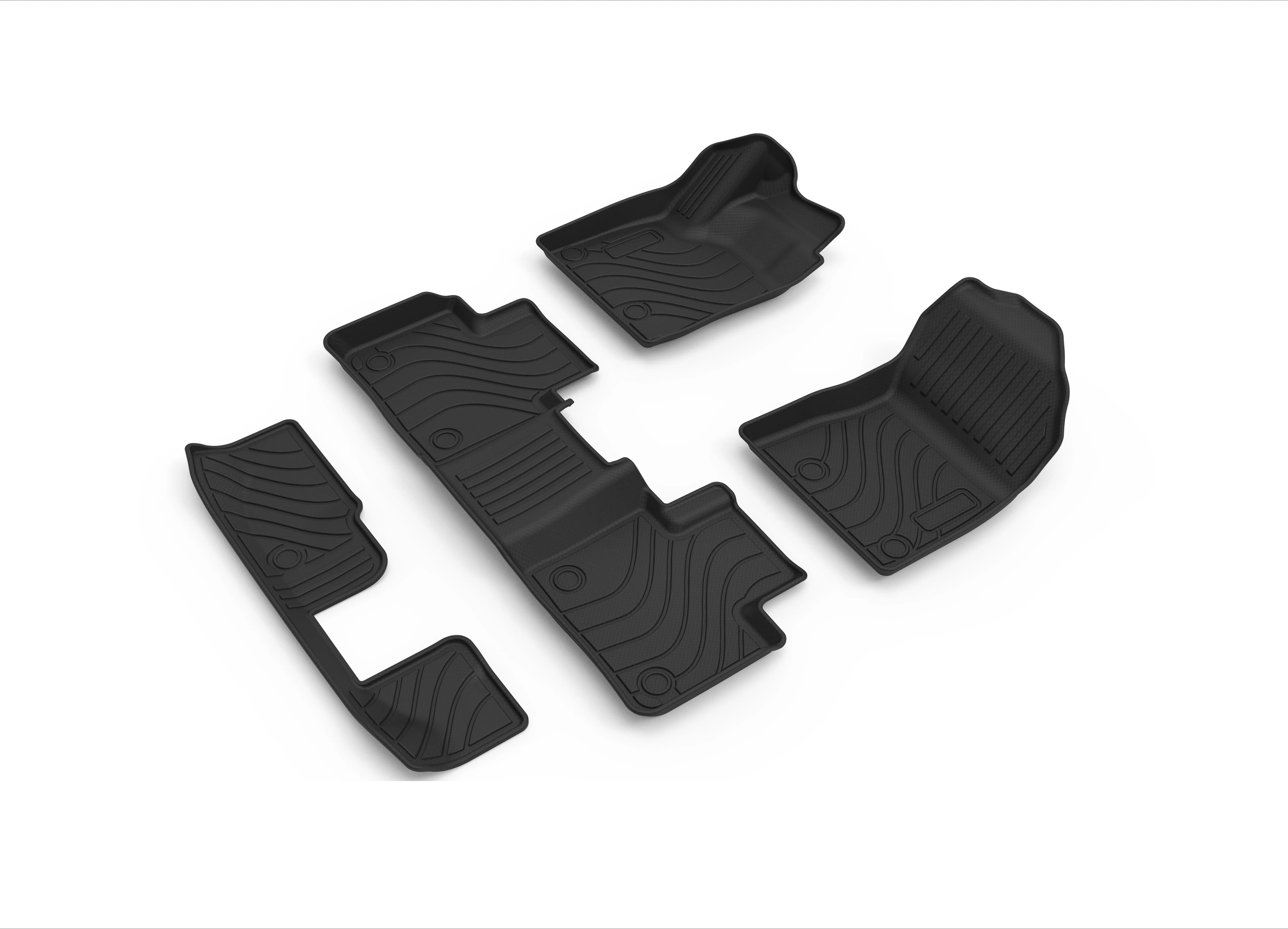 Tappetini Auto su Misura per OUTLANDER 2023 7 Posti, Set Completo Antiscivolo in TPE da 3,5mm per Tutte le Stagioni