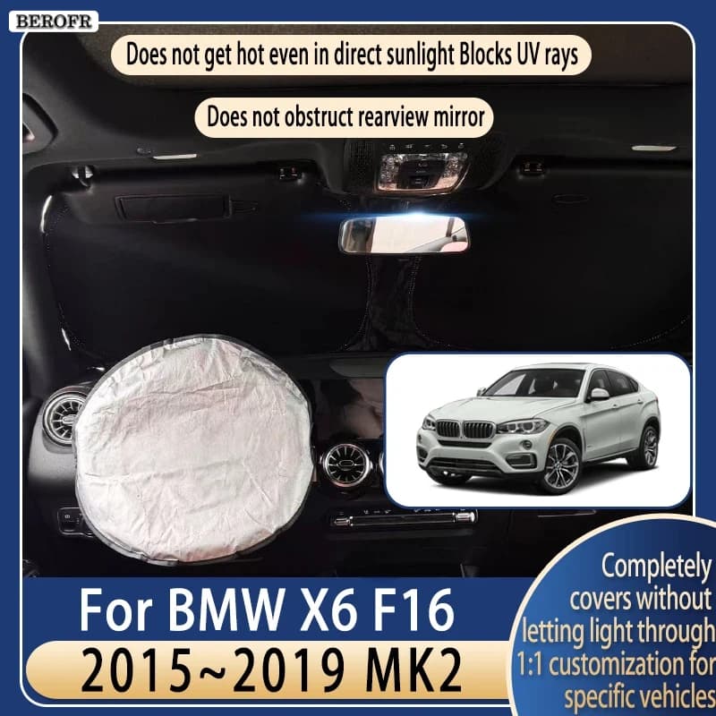 Steering wheel Car Sun Visor For BMW X6 F16 2015~2019 18 Summer Cooling Auto Accessories Front Windshield Sunshade Heat Insulati