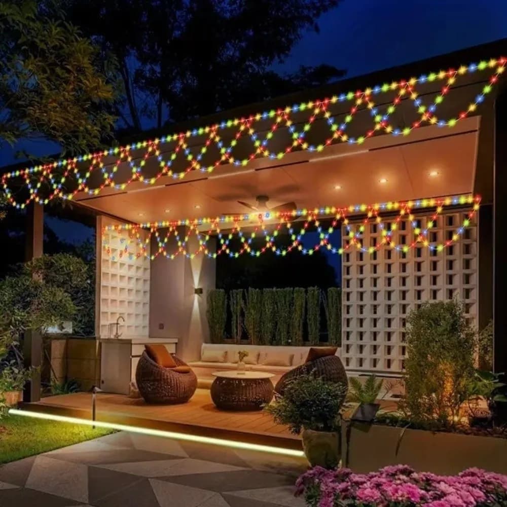 Decorative 4M Christmas LED Light String Waterproof Colorful/Warm Light Hanging Curtain Light USB Power Eave String Lamp Patio