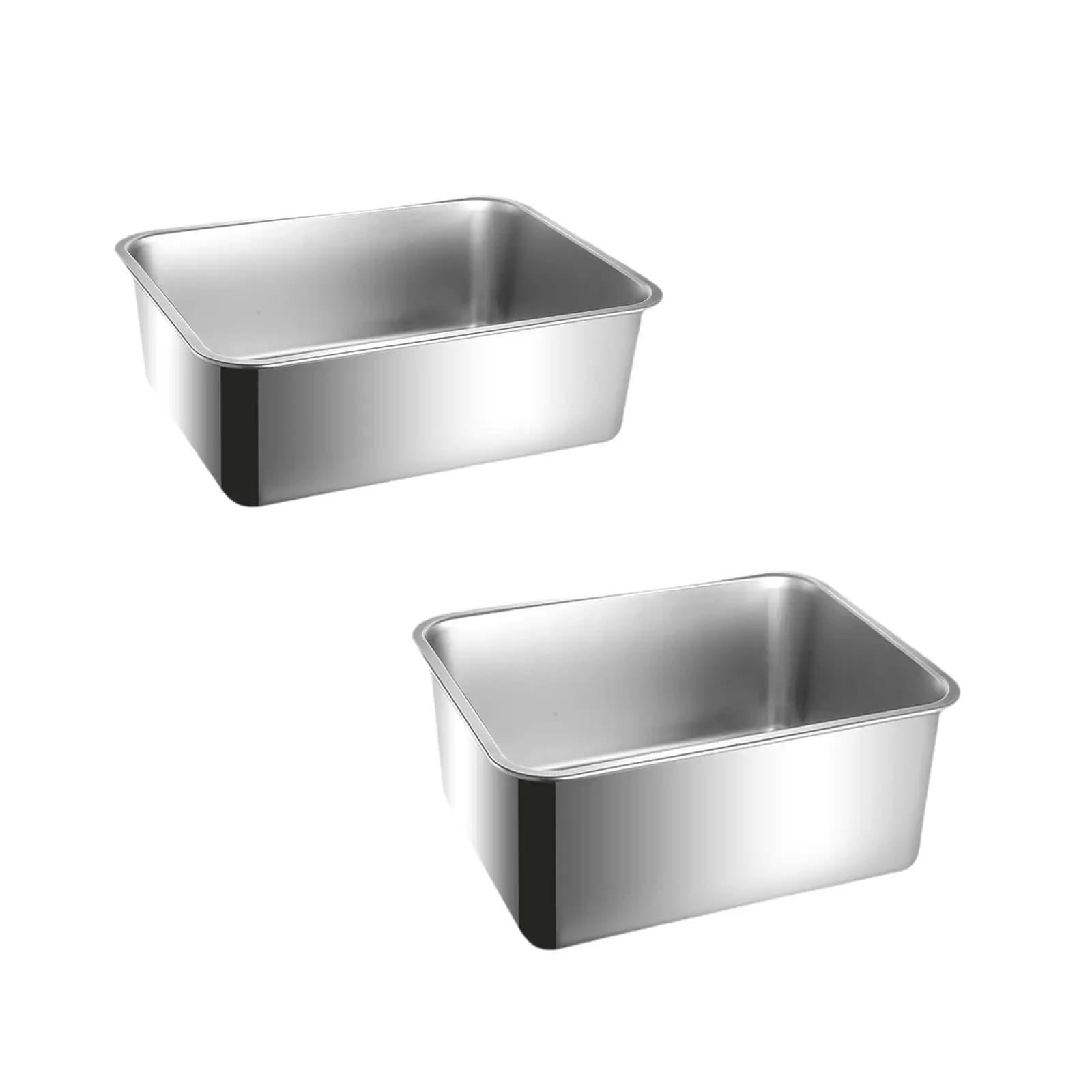 Cat Litter Box for Indoor Cats Stainless Steel Open Top Bedpan Pet Supplies Easy to Clean Sand Box Litter Pan Cat Toilet