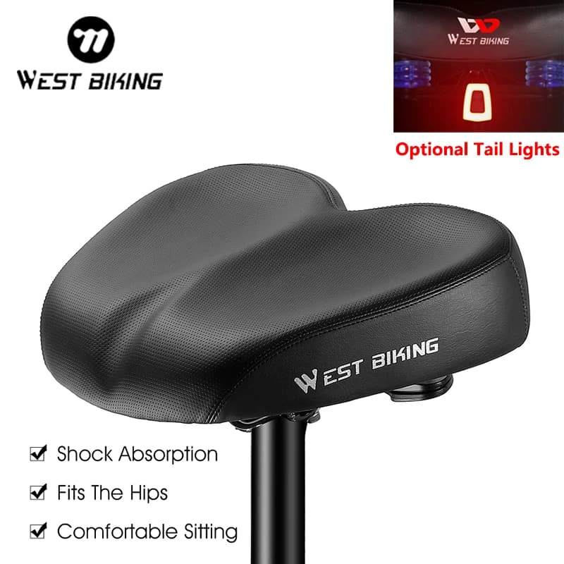 Sella per Bicicletta da Interno WEST BIKING Senza Punta, Ergonomica, Allargata e Ispessita, Sedile per Monopattino Elettrico, Cuscino Ammortizzante per Bici e Ciclismo