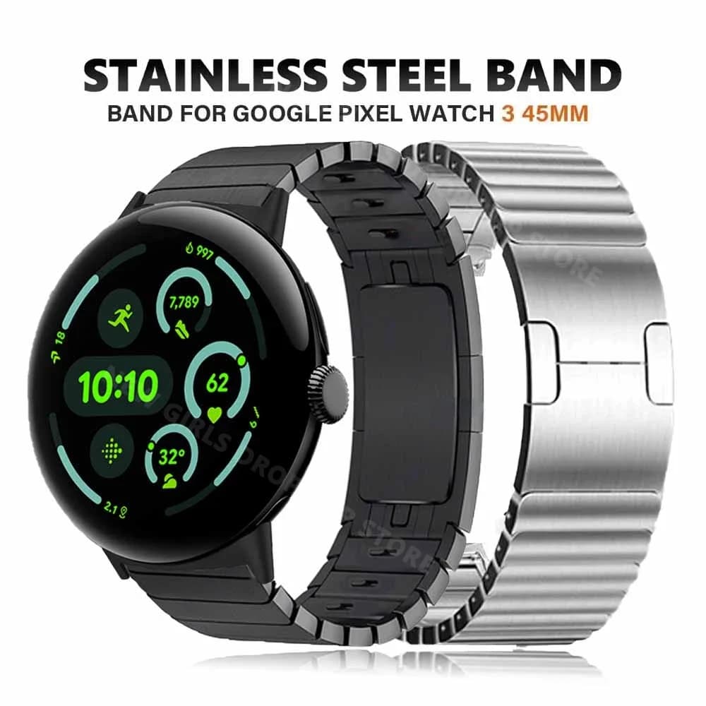 Bracciale a maglie per Google Pixel Watch 3 cinturino in acciaio inossidabile da 45 mm per GOOGLE Pixel 3 45MM cinturino sostituito accessorio Correa