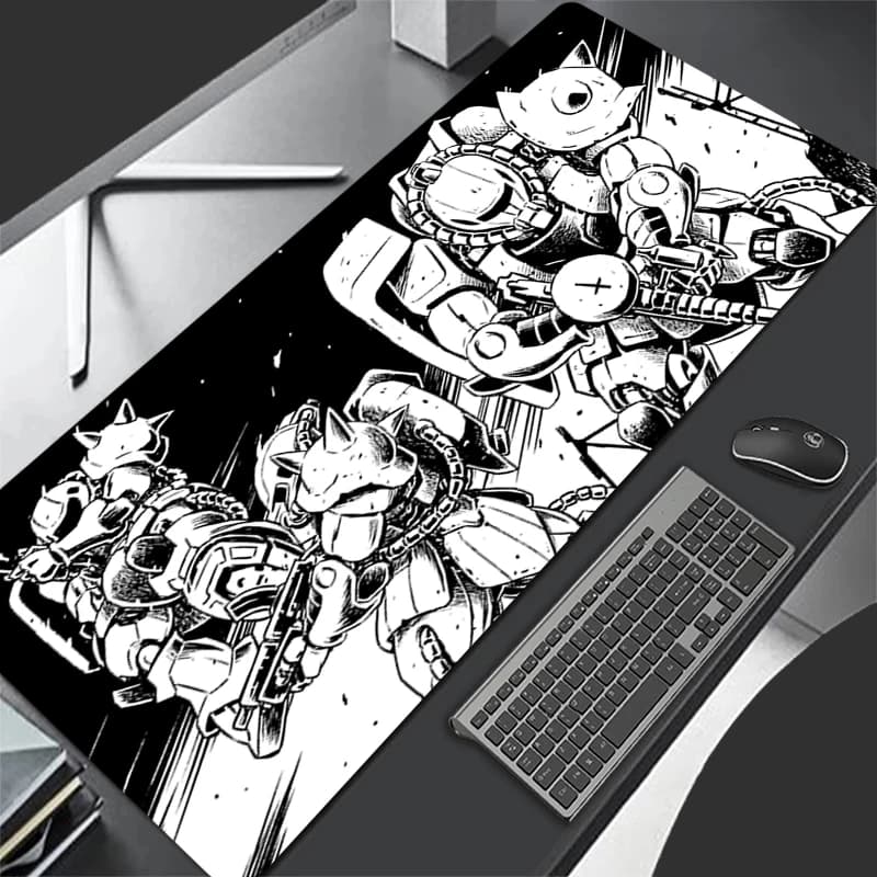 Tappetino per mouse Grande Guerriero meccanico Gundam Zaku II Tappetino per tastiera per giocatori Tappetini per scrivania da gioco Tappetino per mouse Tappetino per mouse Tappetino per mouse