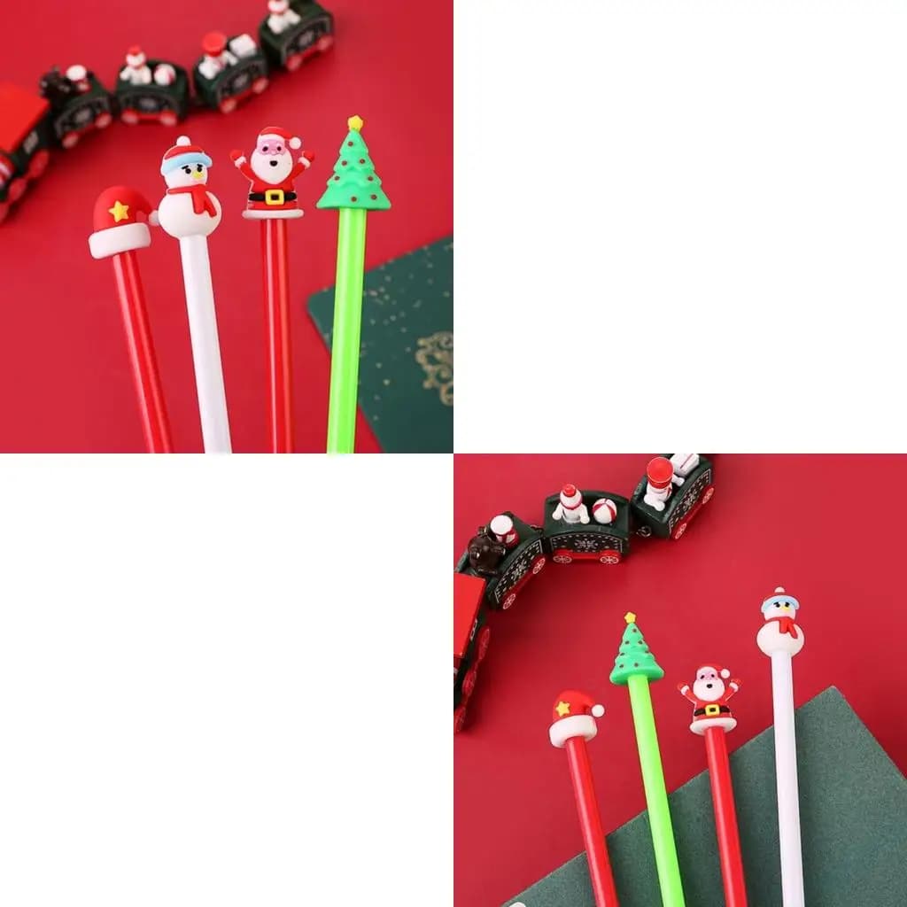 4 pezzi articoli cancelleria per scuola con penna gel per cartoni animati Natale per donne, studentesse, scrittura,