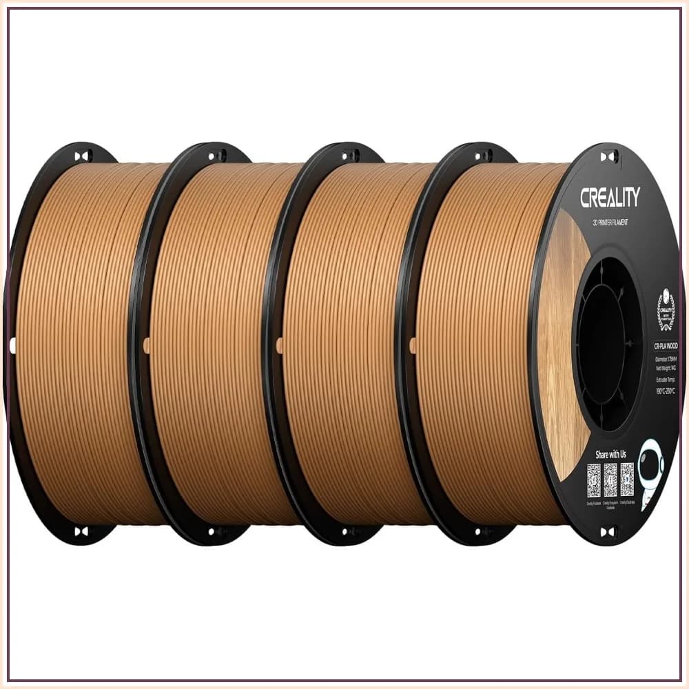 Wood PLA Filament 4kg, 1.75mm 3D Printer Filament, Smooth Silk Texture, Toughness, 1kg/Spool, for All Printers