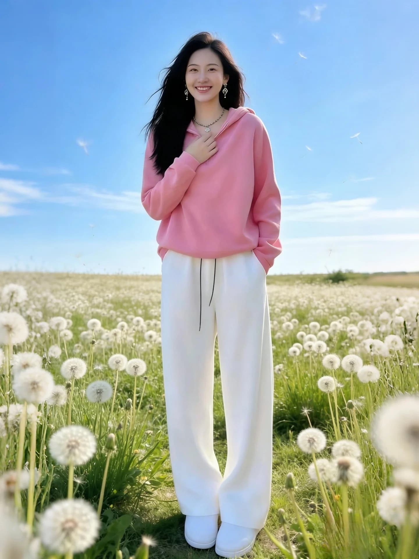 Completo sportivo casual da donna con felpa e pantaloni a gamba larga, nuovo stile primavera autunno, comodo e alla moda, vita media-alta