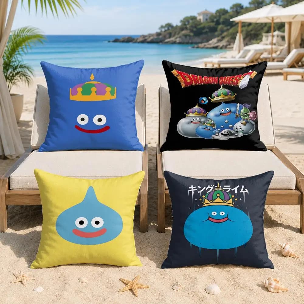 Dragon Quest Heroes Rocket Slime Cushion Cover Silky Short Plush Invisible Zipper Dustproof Sofa Pillow Case For Home Decor