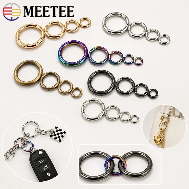 5/10Pcs 15-38mm O Ring Metal Buckle Keychain Pendant Connector Bag Charm Loop Keyring Clasp Strap Hardware DIY Craft Accessories