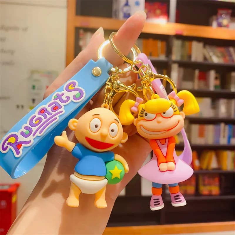 New Cute Silicone Naughty Boy Cartoon Doll Keychain, Hanging Charms for Backpack Bags & Car Keys, Lovely Daily Bag Pendant Ornament