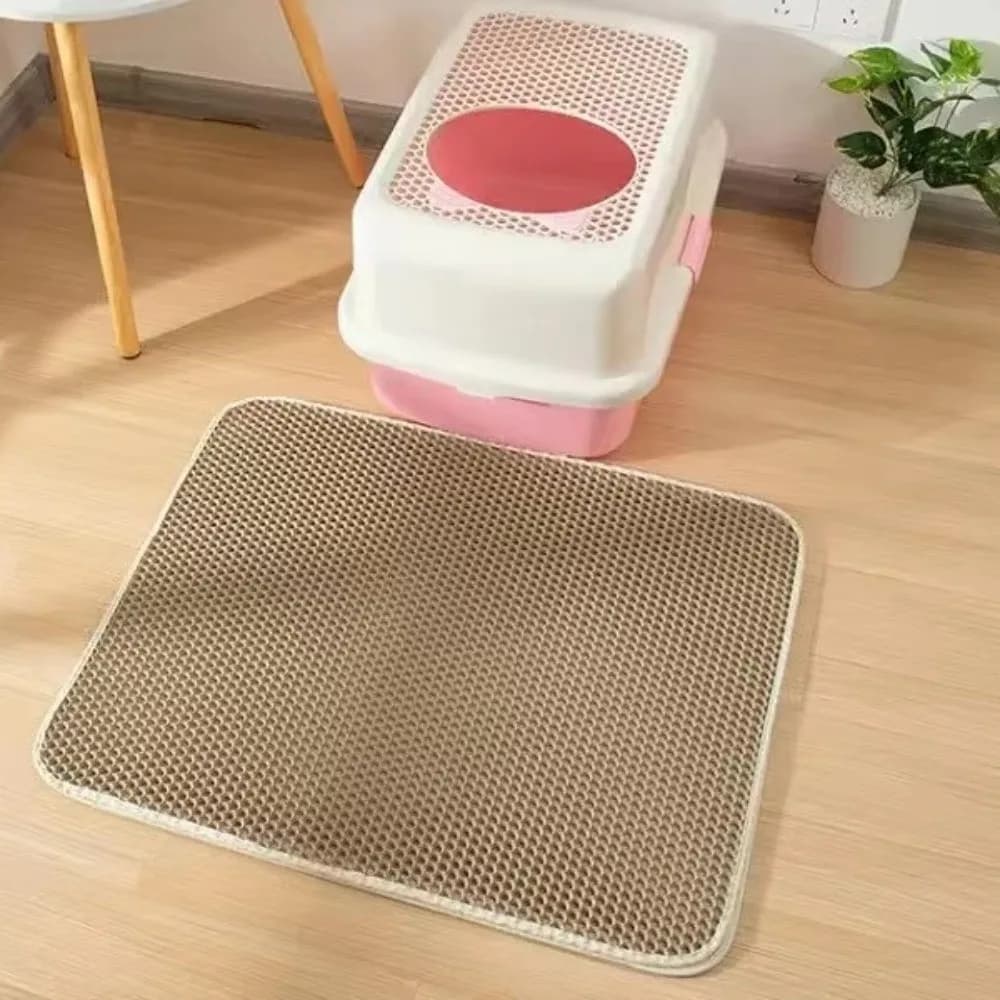 Tappetino per lettiera per gatti creativo a doppio strato Tappetino per lettiera per animali domestici antiscivolo impermeabile Lavabile Facile da pulire Area lettiera per gatti con sabbia