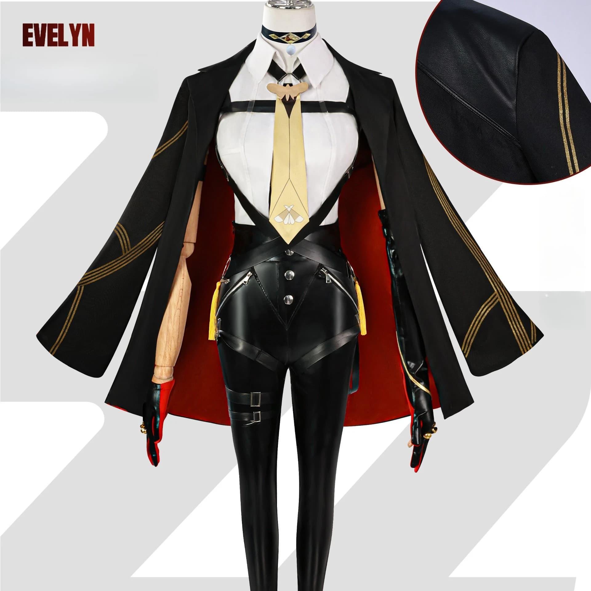 Costume cosplay Evelyn da Zenless Zone Zero perfettamente replicato! Pantaloni da lavoro monopezzo per ufficiale di sicurezza dell'industria pesante White God