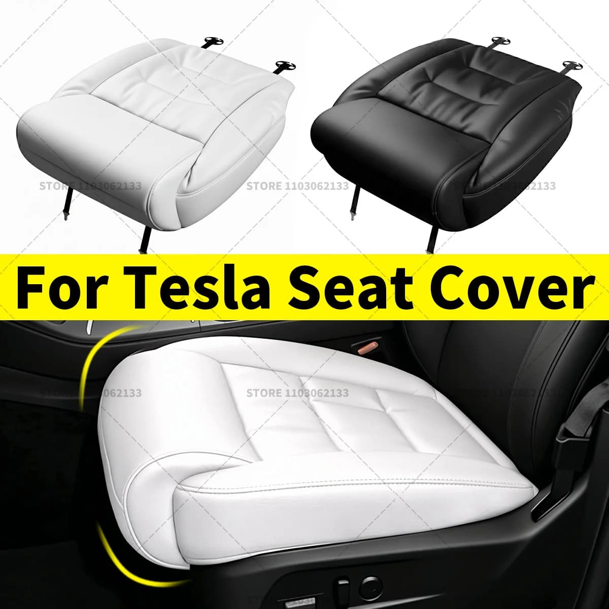 Support for Auto Seat Legs, Extension Memory Foam Seat Covers, Stretch Bearing, Interior Accessories for Tesla Model Y S X 3