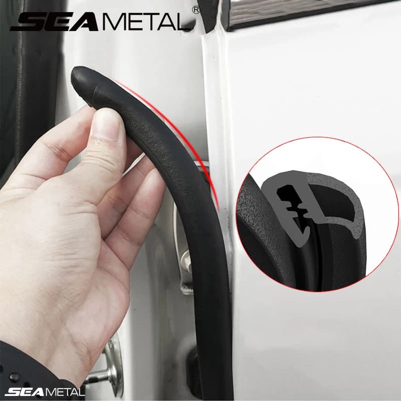 SEAMETAL Striscia di tenuta per bordo portiera auto da 2 m Guarnizione in gomma per pilastro B Striscia sigillante automatica insonorizzata impermeabile adatta a tutti i veicoli